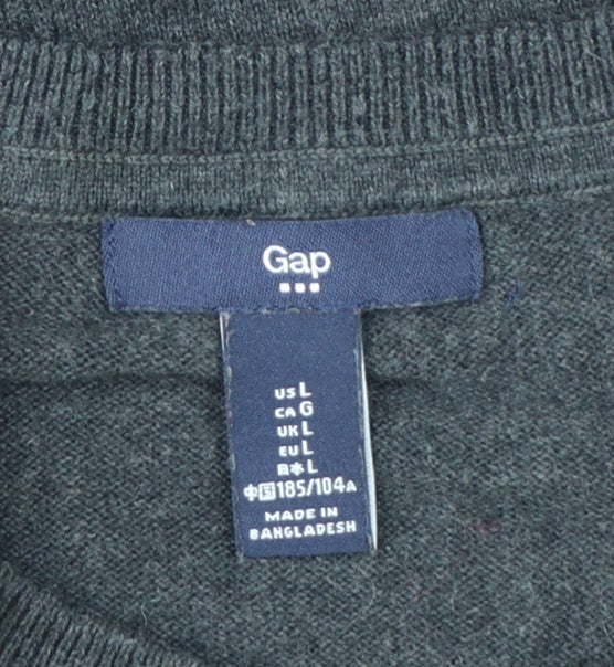 Gap Men's Grey Cotton Crew Neck Pullover Jumper Size L