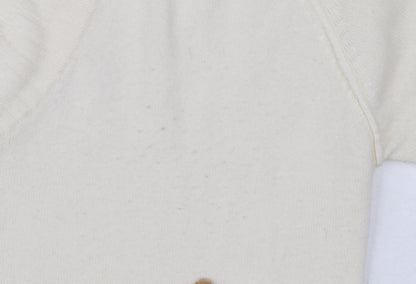Next Women Ivory V-Neck Acrylic Pullover Jumper XS