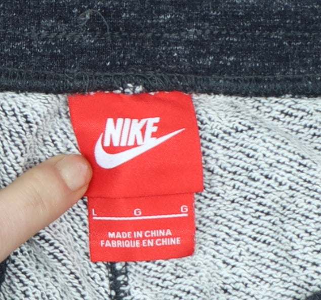 Nike Men's Black Cotton Jogger Trousers L Regular Fit