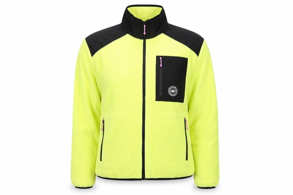 DKNY Women’s Yellow Fleece Zip Jacket L Sportswear Style