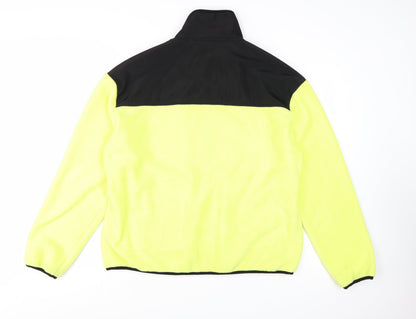 DKNY Women’s Yellow Fleece Zip Jacket L Sportswear Style