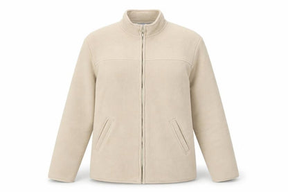 Wallis Women Beige Fleece Zip Jacket M Lined Warm Casual Style