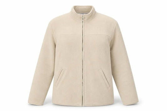 Wallis Women Beige Fleece Zip Jacket M Lined Warm Casual Style