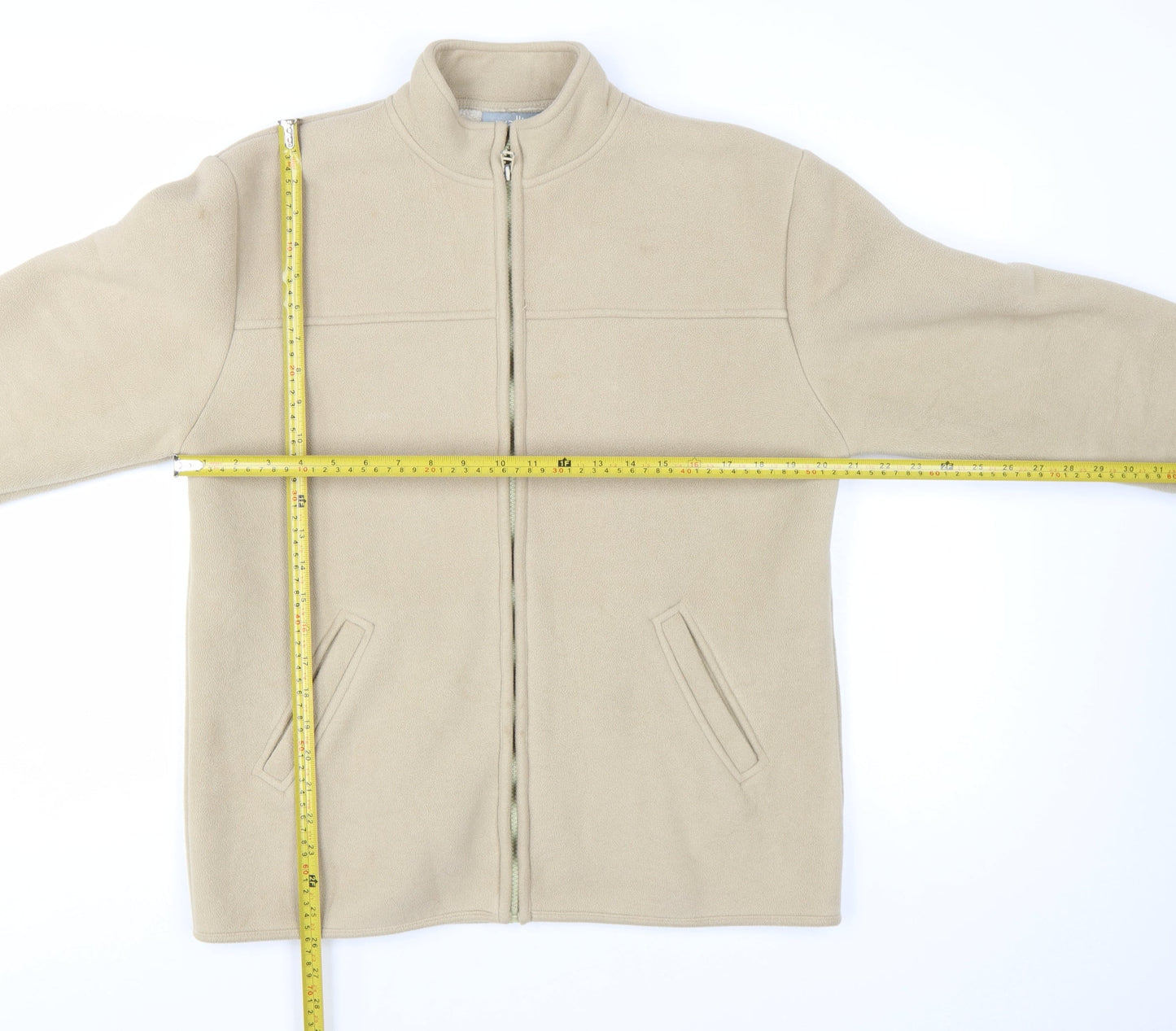 Wallis Women Beige Fleece Zip Jacket M Lined Warm Casual Style