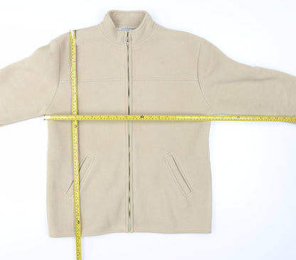 Wallis Women Beige Fleece Zip Jacket M Lined Warm Casual Style