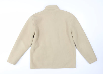 Wallis Women Beige Fleece Zip Jacket M Lined Warm Casual Style