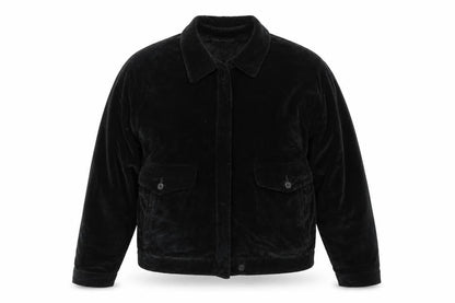 Nautica Women’s Black Velvet Cotton Bomber Jacket Size 12