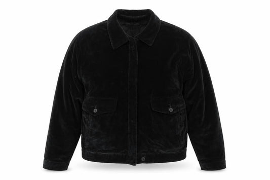 Nautica Women’s Black Velvet Cotton Bomber Jacket Size 12