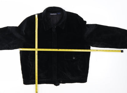 Nautica Women’s Black Velvet Cotton Bomber Jacket Size 12