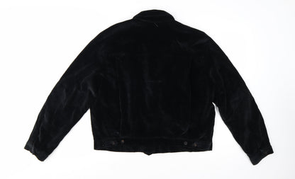 Nautica Women’s Black Velvet Cotton Bomber Jacket Size 12