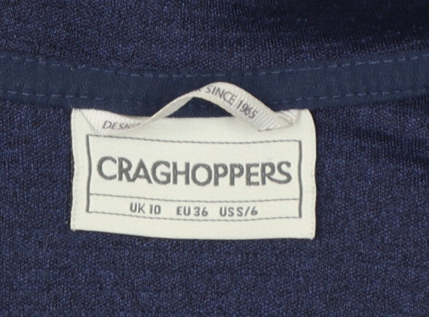 Craghoppers Womens Blue Full Zip Hoodie UK 10 Fleece Jacket