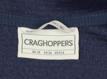 Craghoppers Womens Blue Full Zip Hoodie UK 10 Fleece Jacket