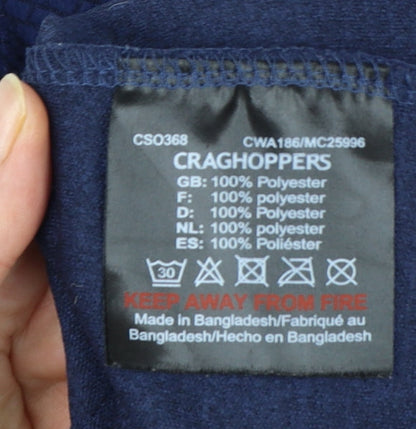 Craghoppers Womens Blue Full Zip Hoodie UK 10 Fleece Jacket