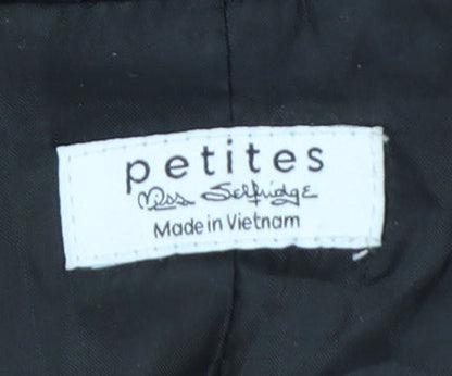 Miss Selfridge Petites Black Velvet Jacket Dress UK 10
