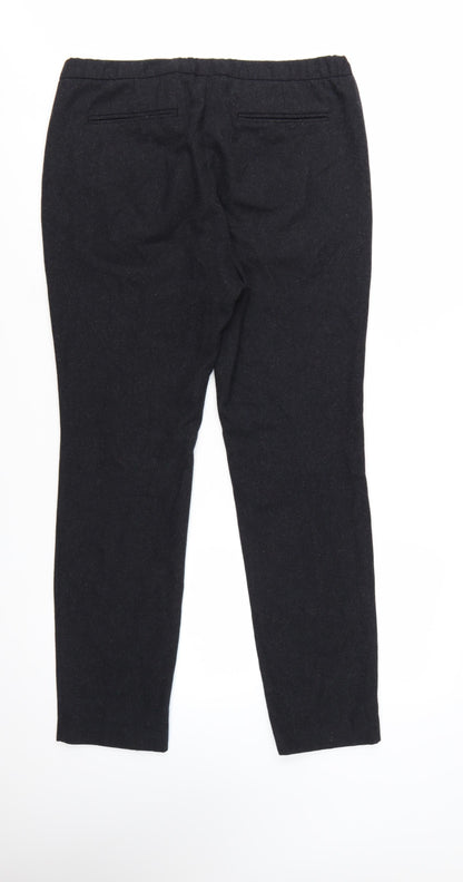 H&M Men's Black Wool Blend Slim Fit Tapered Trousers Size L 34 in