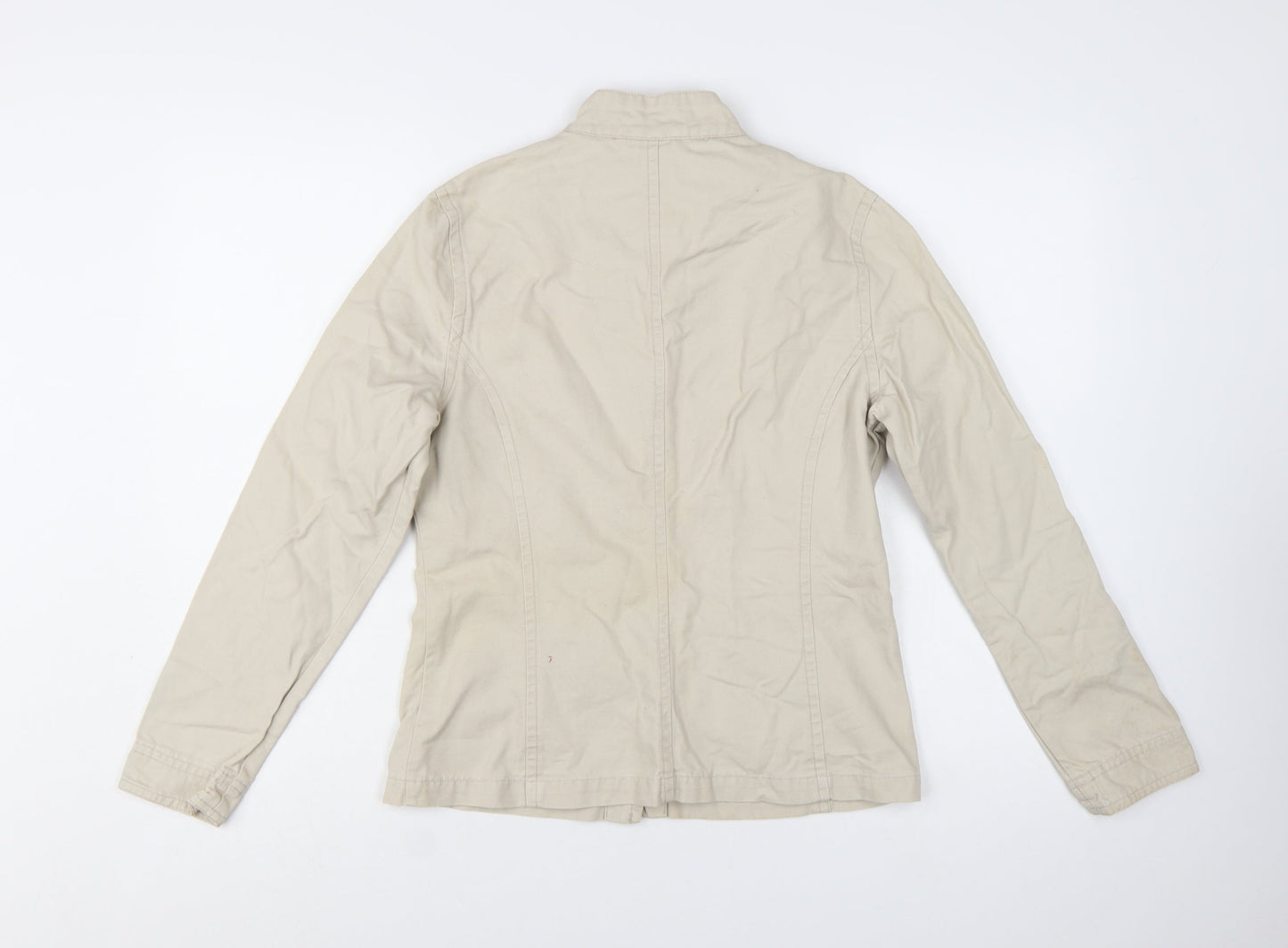 Editions Women's Beige Cotton Button-Up Jacket Size 10