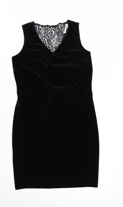 Esprit Women’s Black Velvet Lace V-Neck Bodycon Dress XL