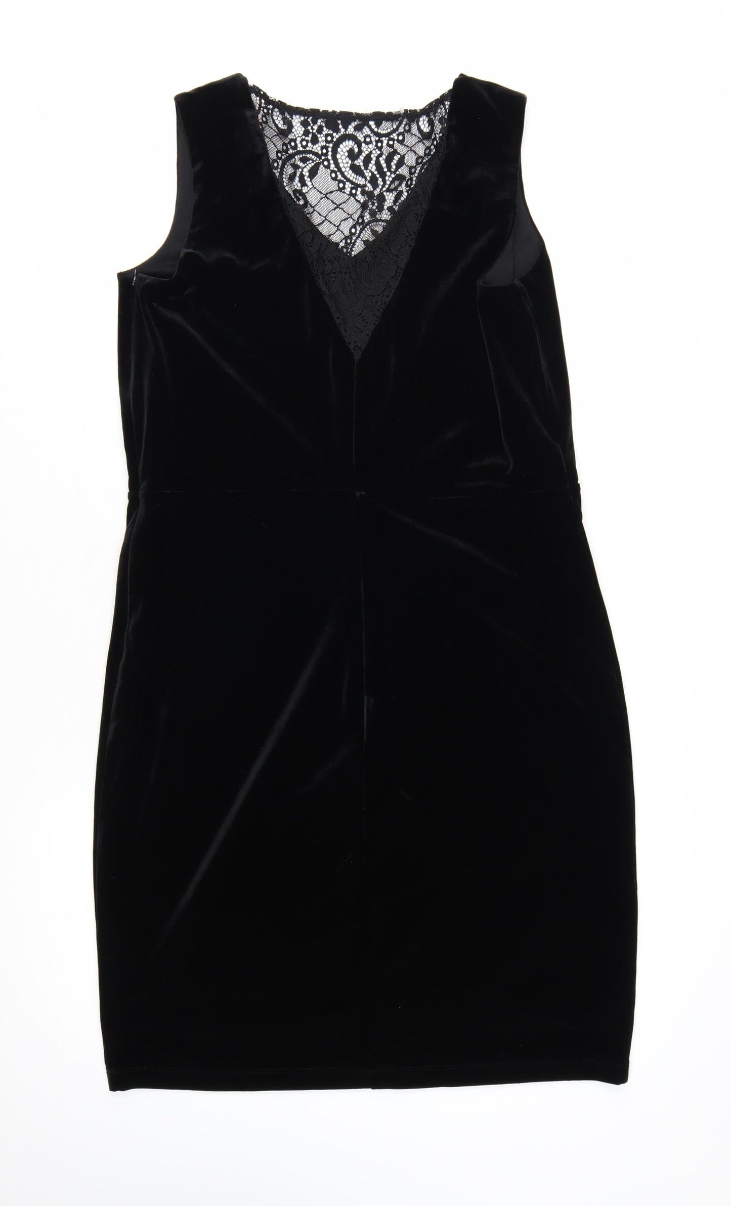 Esprit Women’s Black Velvet Lace V-Neck Bodycon Dress XL