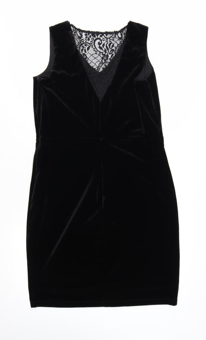 Esprit Women’s Black Velvet Lace V-Neck Bodycon Dress XL