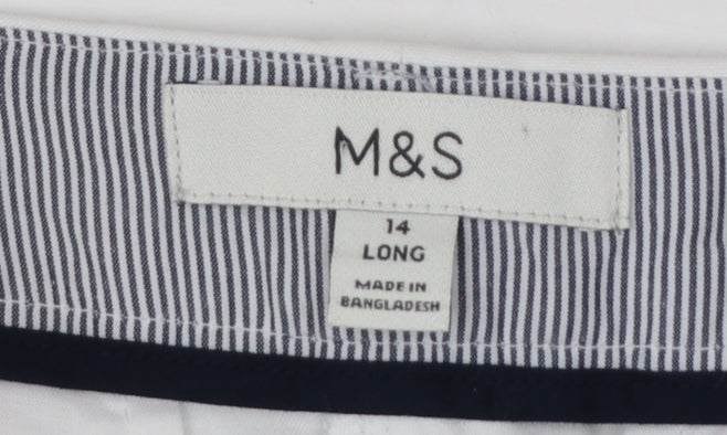 Marks and Spencer Women’s White Chino Trousers Size 14 Long