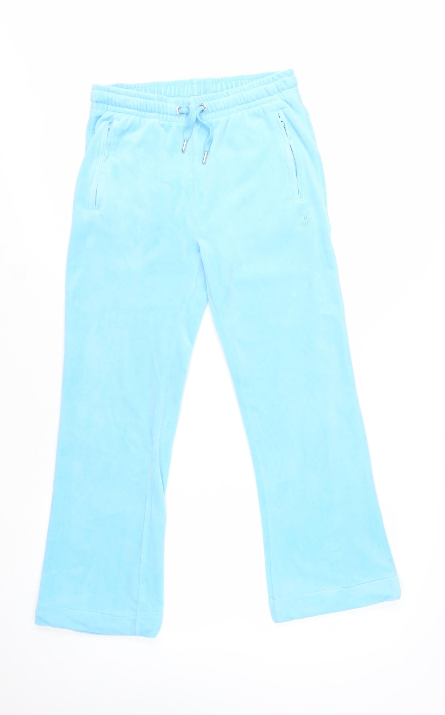 Juicy Couture Women Blue XS Velour Rhinestone Logo Sweatpants