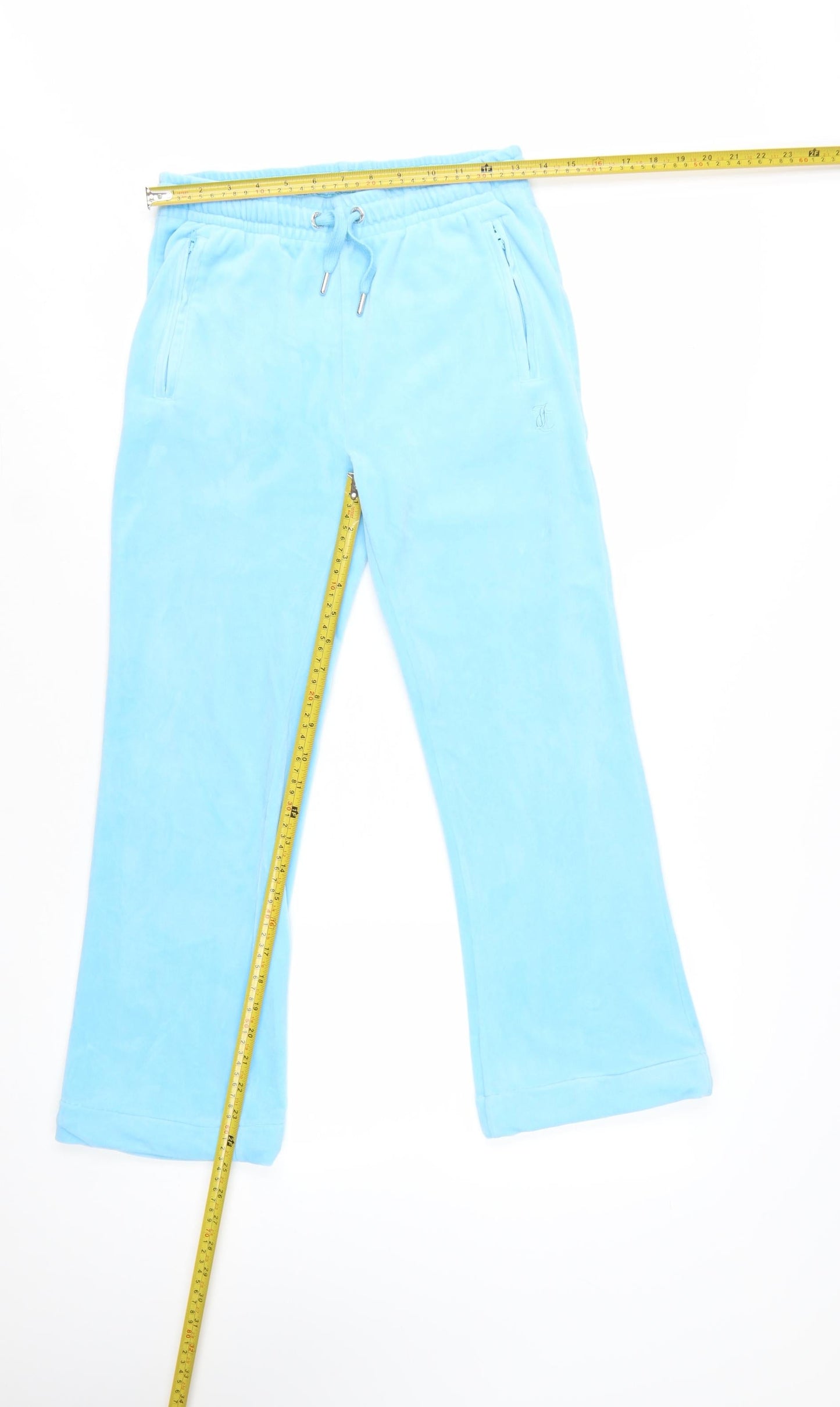 Juicy Couture Women Blue XS Velour Rhinestone Logo Sweatpants