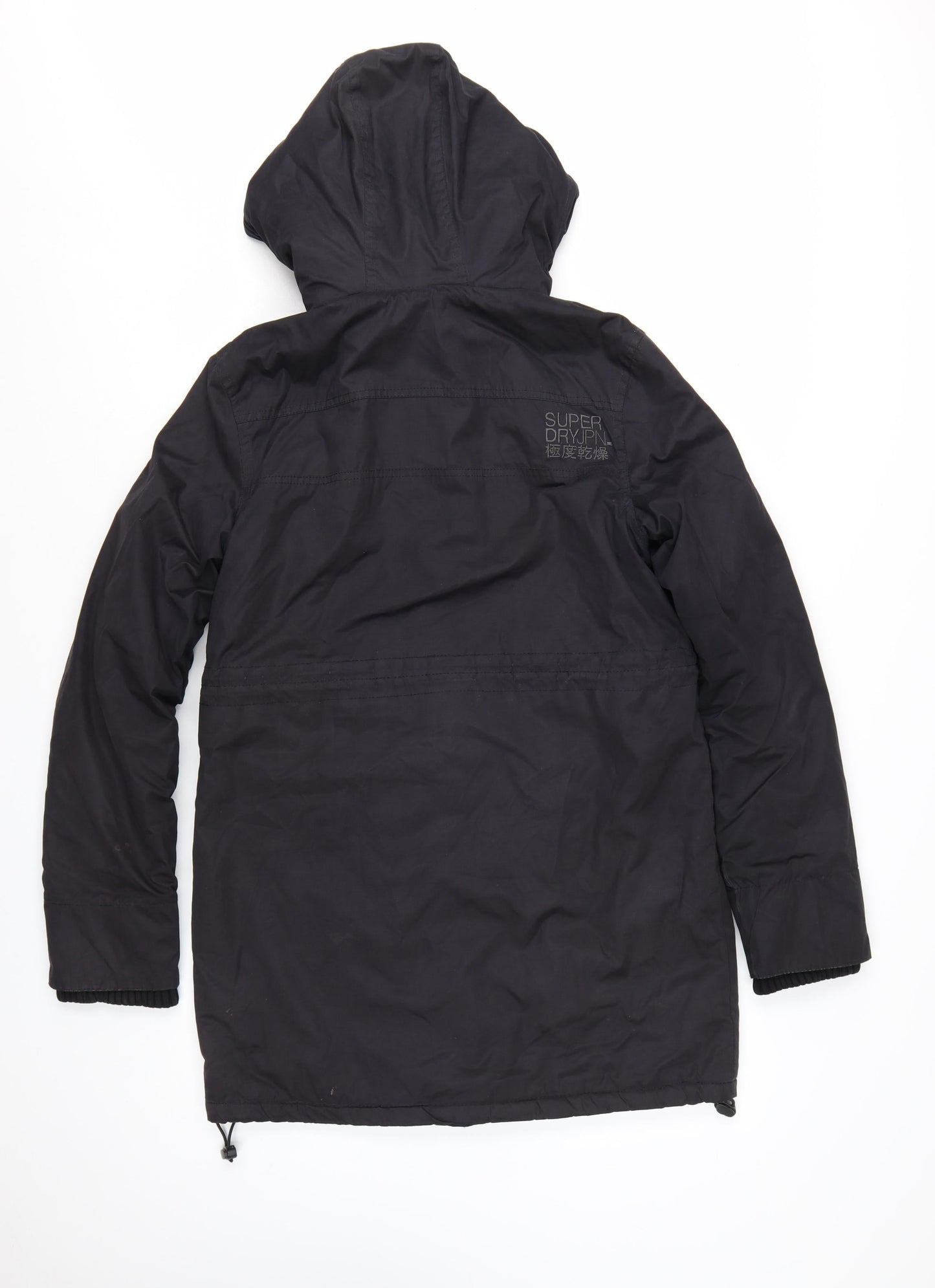 Superdry Women's Black Hooded Parka Jacket M Regular Fit