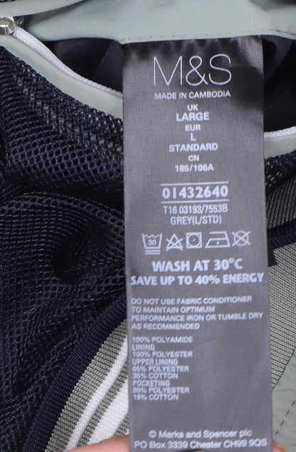Marks and Spencer Men's Grey Lightweight Bomber Jacket L