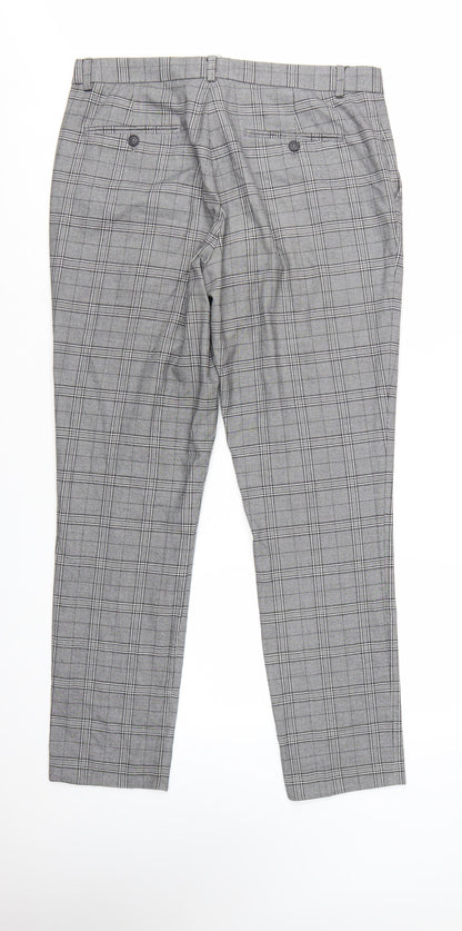 Taylor & Wright Men's Grey Check Slim Fit Dress Trousers 34R