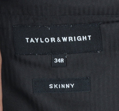 Taylor & Wright Men's Grey Check Slim Fit Dress Trousers 34R