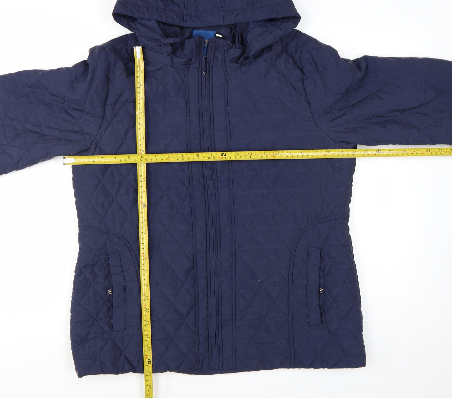 Cotton Traders Women Blue Quilted Hooded Jacket Size 16