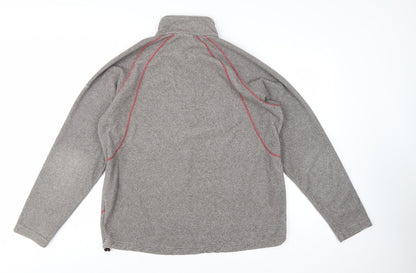 Trespass Men’s Grey 1/4 Zip Fleece Pullover Sweatshirt L