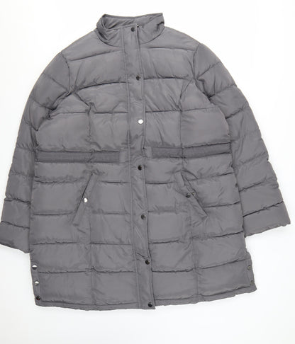 Maine New England Womens Grey Long Puffer Coat Size 20