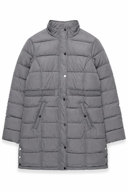 Maine New England Womens Grey Long Puffer Coat Size 20