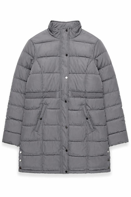 Maine New England Womens Grey Long Puffer Coat Size 20