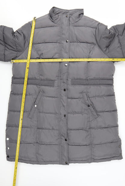 Maine New England Womens Grey Long Puffer Coat Size 20