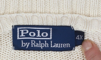 Polo Ralph Lauren Men's Beige 4XL Cotton Crew Neck Jumper