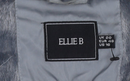 Ellie B Women’s Grey Plus Size 20 Puffer Coat with Faux Fur Hood
