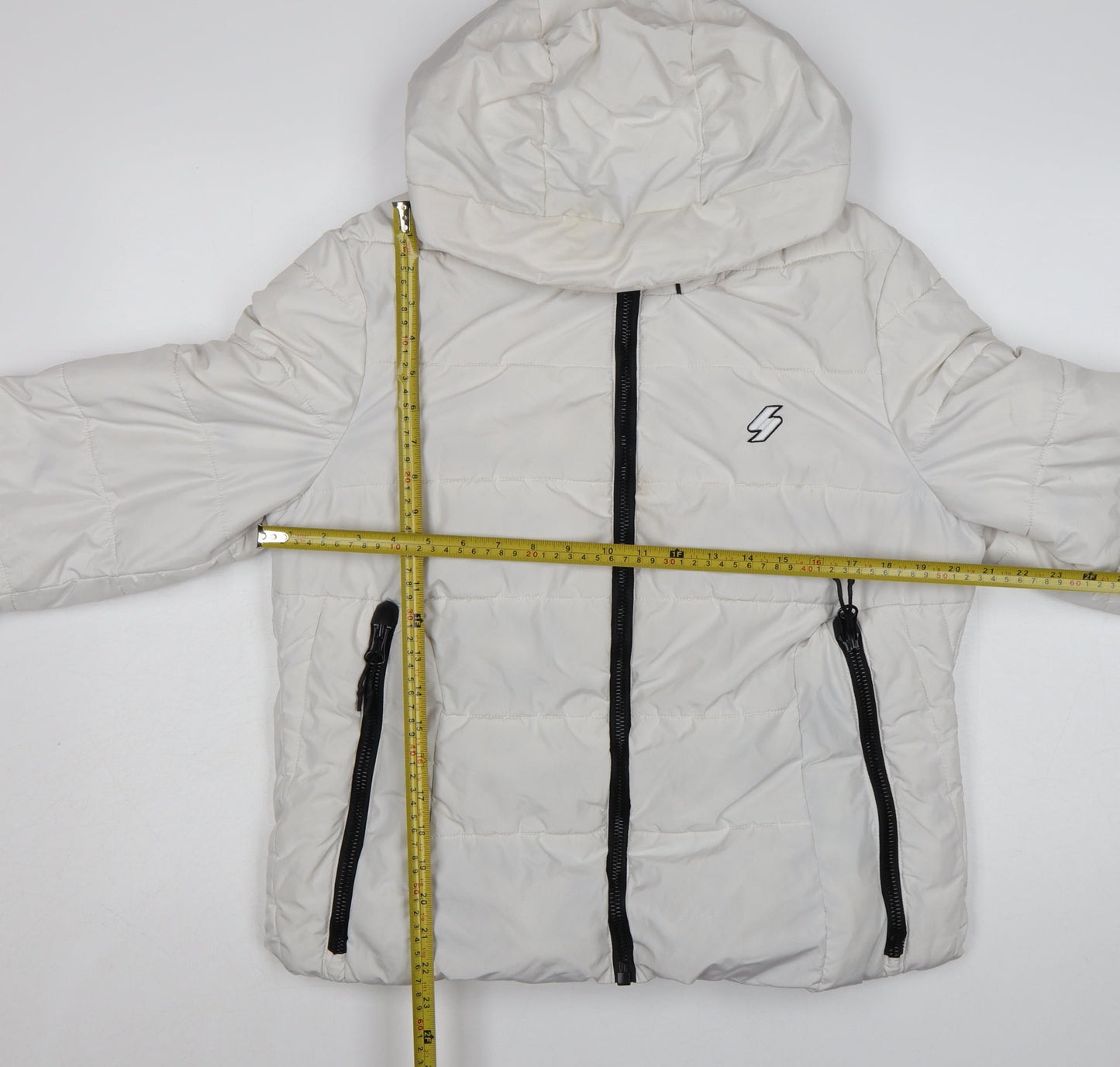 Superdry Women's White Hooded Puffer Jacket Size 14
