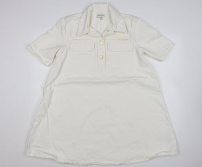 Marks and Spencer Women’s Ivory Cotton Shirt Dress Size 12
