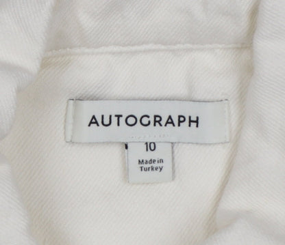 Marks and Spencer Women Ivory Short Sleeve Shirt Dress Size 10