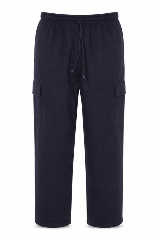 Pegasus Mens Black XL Cargo Fleece Trousers with Pockets