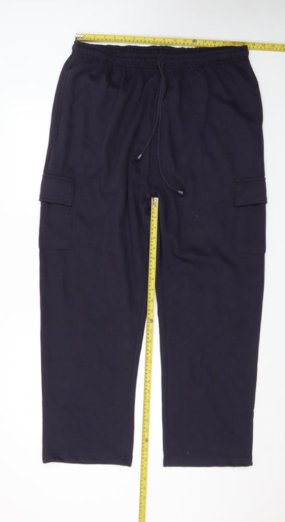 Pegasus Mens Black XL Cargo Fleece Trousers with Pockets