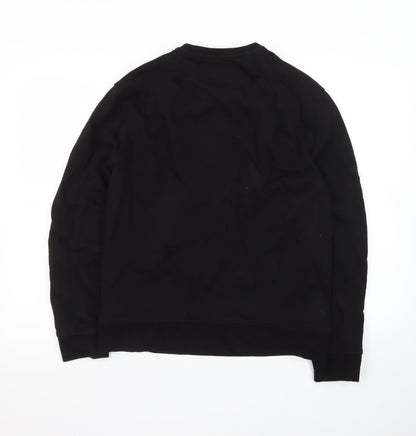 Armani Exchange Mens Black Small Pullover Sweatshirt with Logo Print