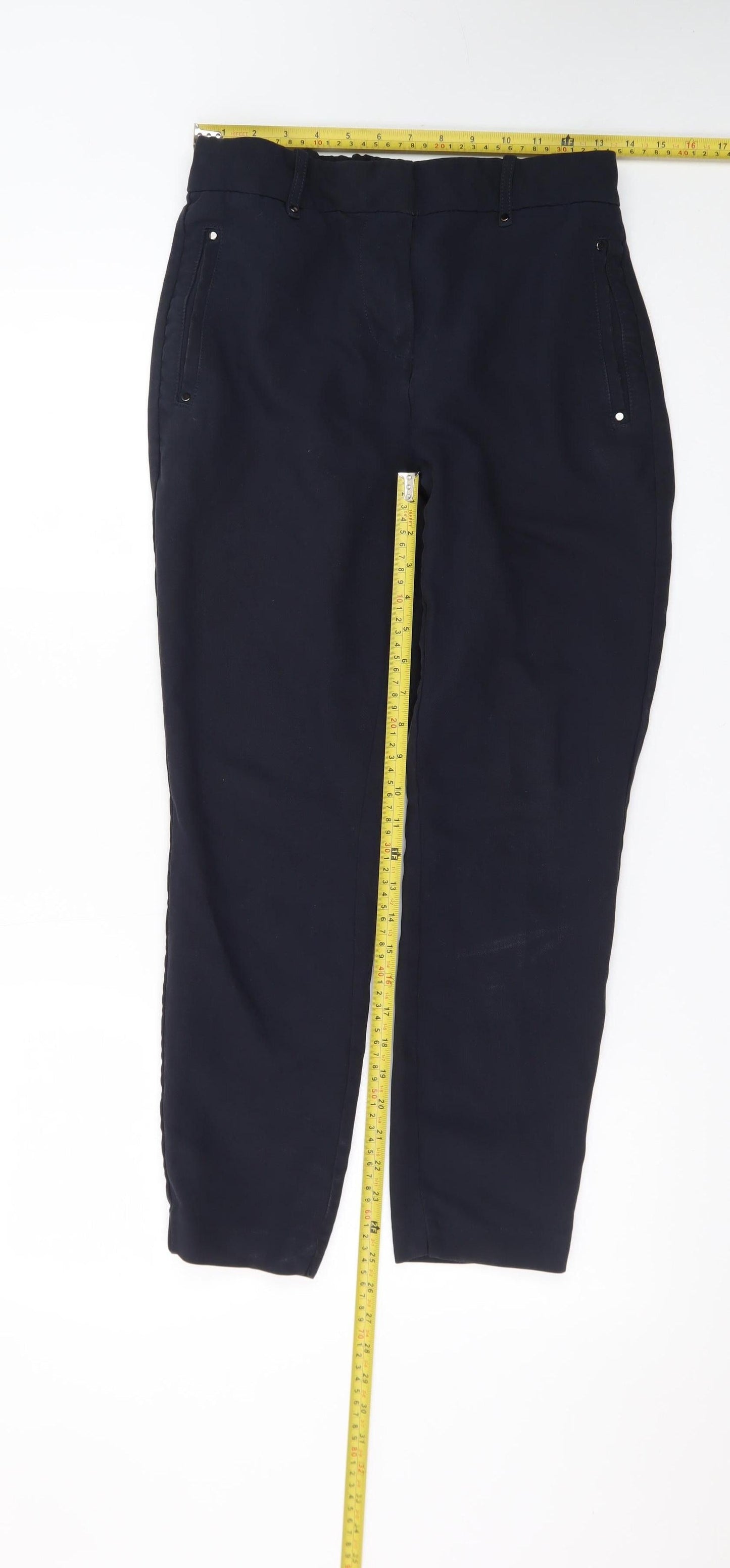 Next Women’s Black Tailored Tapered Trousers Size 10 Regular