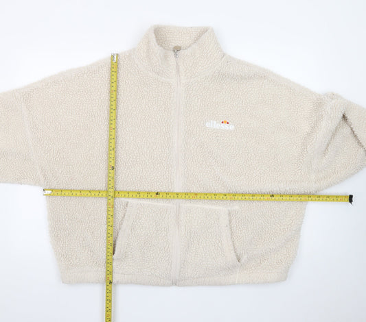 Ellesse Women's Beige Fleece Full Zip Jacket Size M