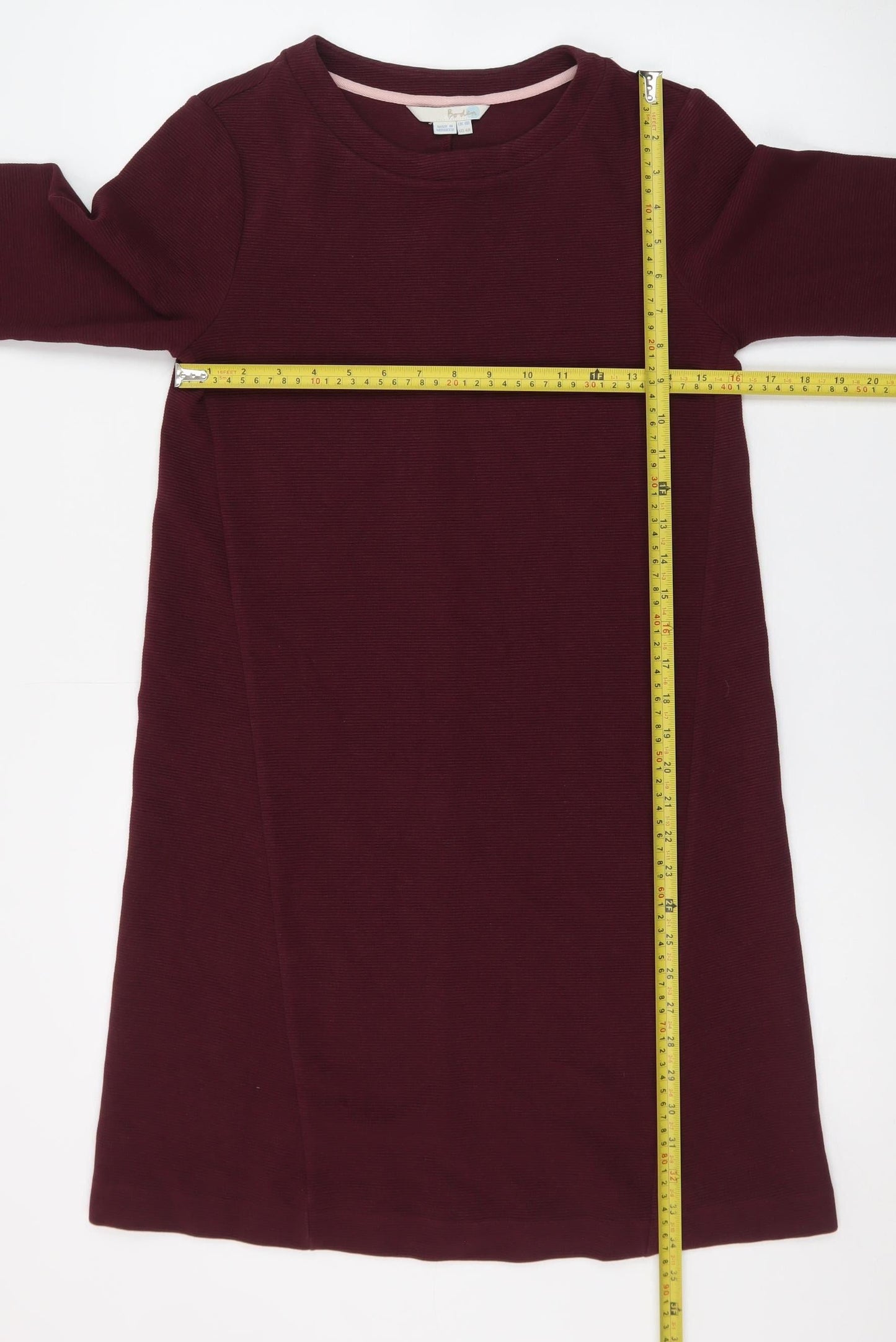 Boden Women’s Red Cotton Shift Dress Size 8 Long Sleeve