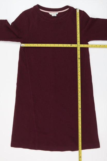 Boden Women’s Red Cotton Shift Dress Size 8 Long Sleeve