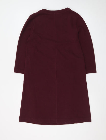 Boden Women’s Red Cotton Shift Dress Size 8 Long Sleeve