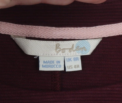 Boden Women’s Red Cotton Shift Dress Size 8 Long Sleeve